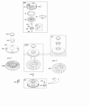 Flywheel Rewind Starter Diagram and Parts List for 31B775-0122-E1  Briggs and Stratton Engine